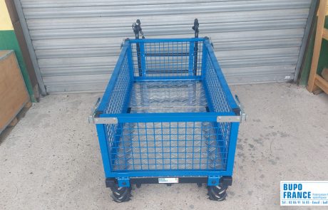 TEM – Chariot électrique pour maraichage avec ridelles escamotables grillagées – BUPO France 01